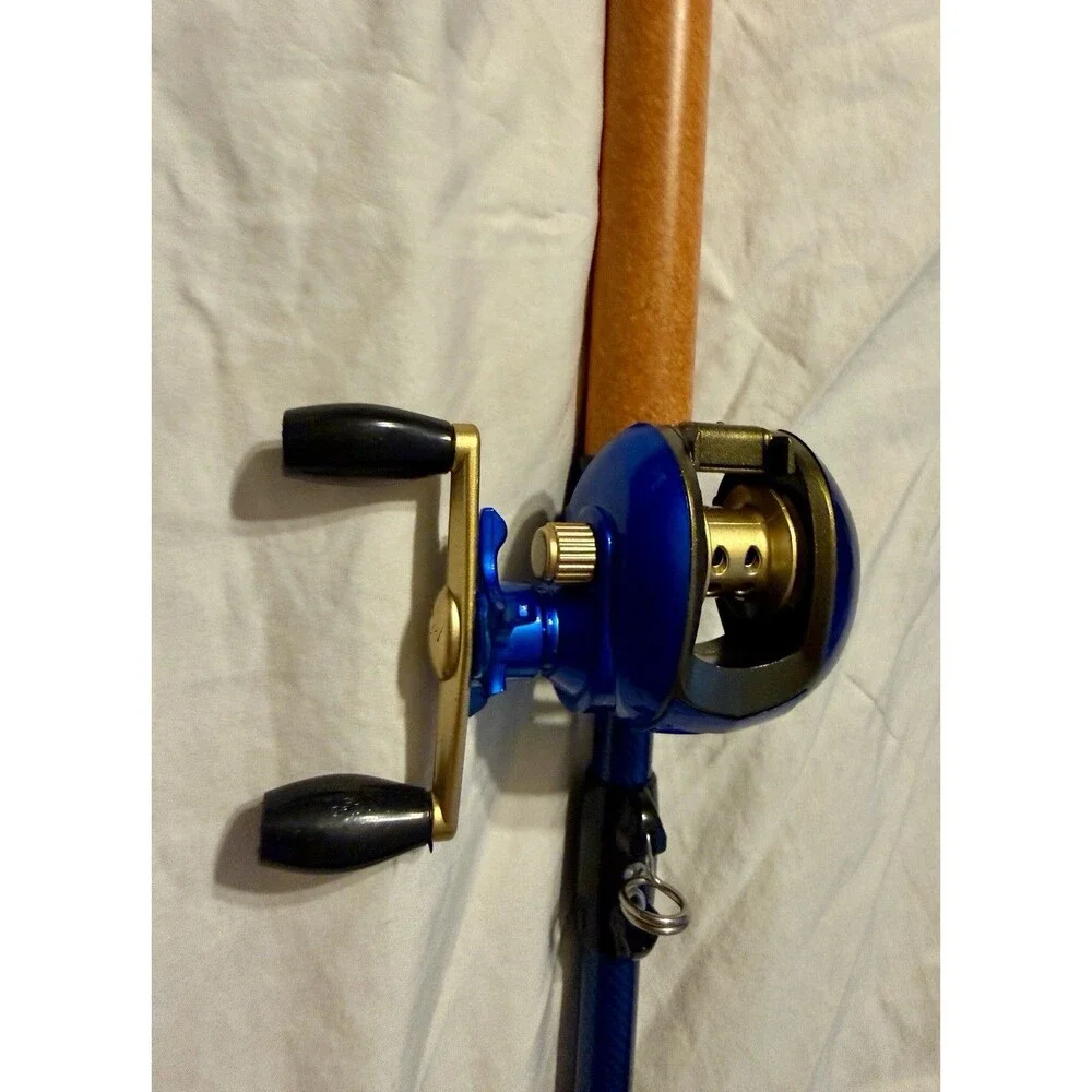 Fishing Rod Handle Spatula with Baitcasting Reel Design, 18.5 inch Blue & Gold